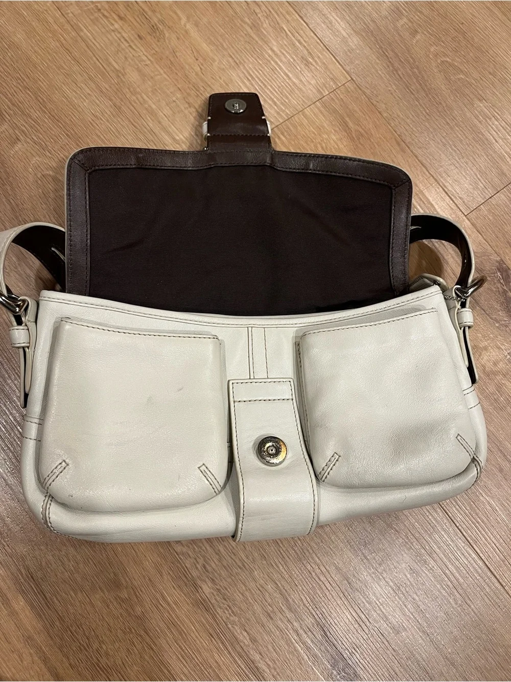 Coach Leather Shoulder Bag with Buckle Accent - Picture 3 of 6